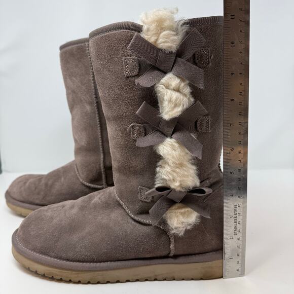 Koolaburra by Ugg Boots Women's 10 Brown Victoria Tall Boots Ribbon Bows EUC - Picture 6 of 11